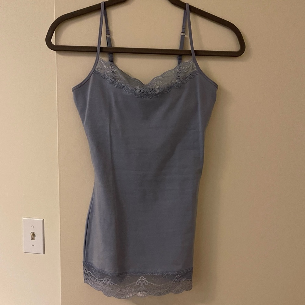 Express Light Blue Lace Tank Top